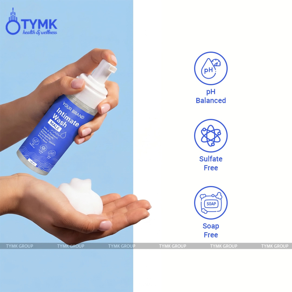 Intimate Wash - Male (Foam Pump Formula/ Sulfate Free) - with D- Panthenol, Alpha- Arbutin, Niacinamide, Lactic Acid, Licorice, Witch Hazel, etc.
