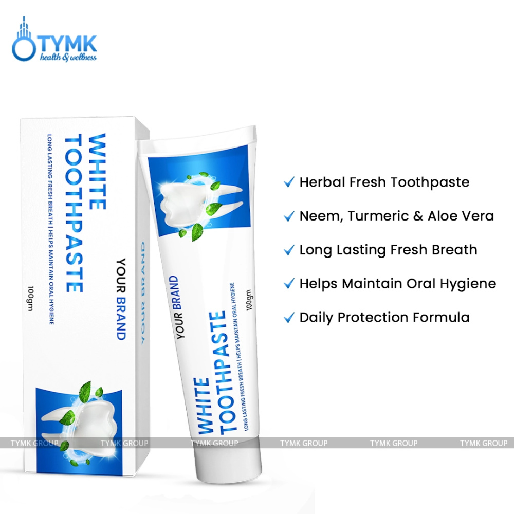 White Toothpaste (Sulfate Based) (With Fluoride, Turmeric, Peppermint, Neem, Menthol & Aloevera)