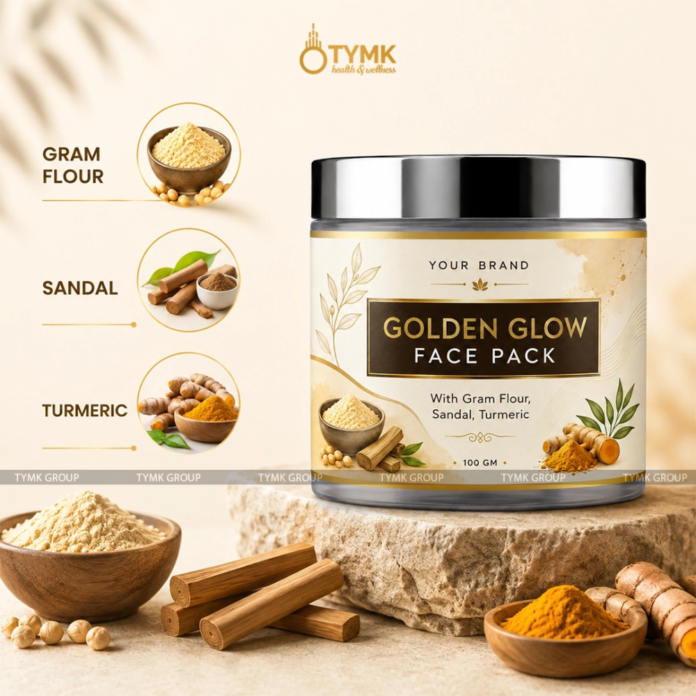 Golden Glow Face Pack (With Gram Flour, Sandal, Turmeric, etc)