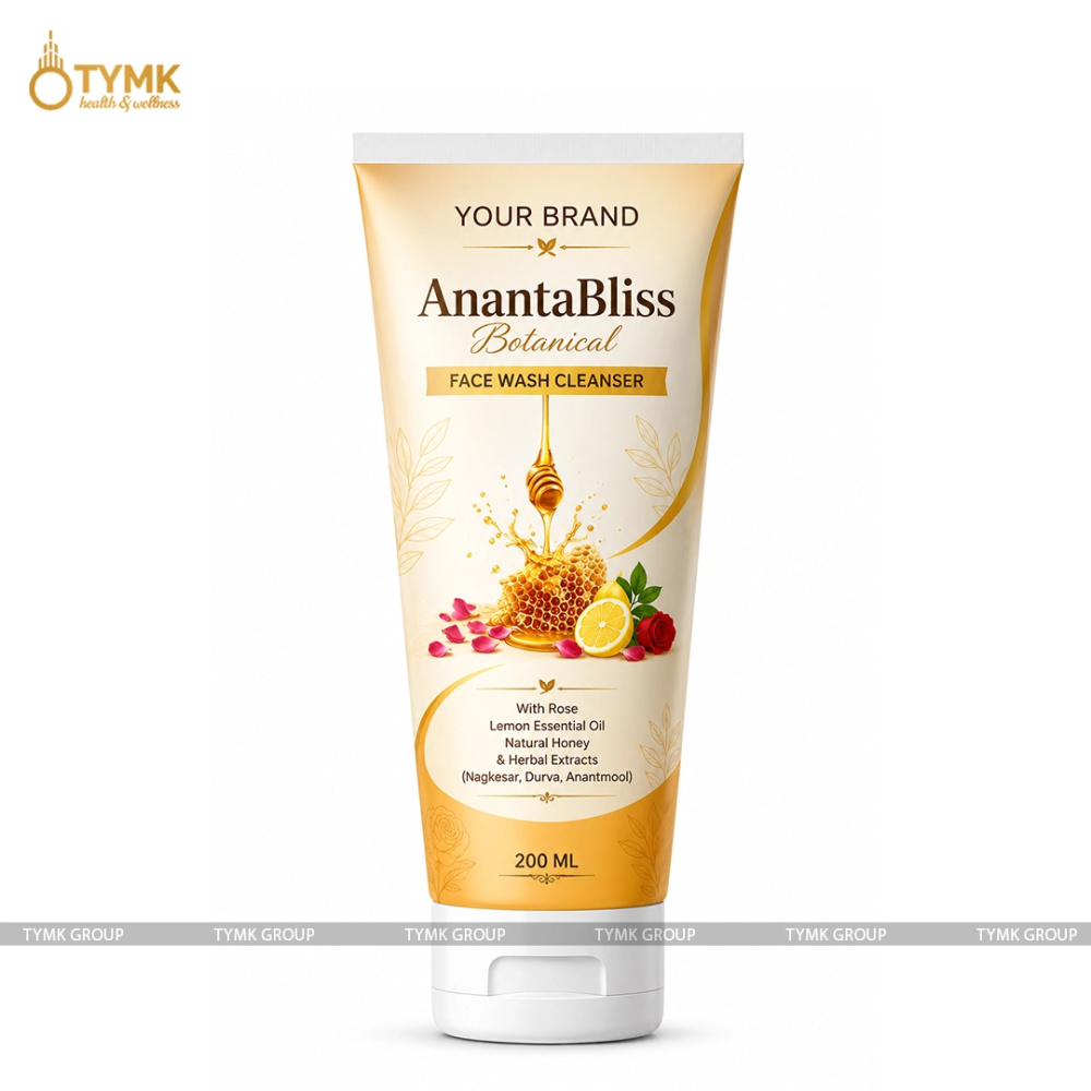 AnantaBliss Face Wash (Sulfate Free) - 🍯 With Rose, Lemon Essential Oil, Natural Honey & Herbal Extracts (Nagkesar, Durva, Anantmool)