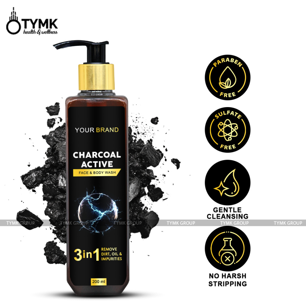Charcoal Active Face & Body Wash (sls Free/paraben Free/phosphate Free/gmo Free)