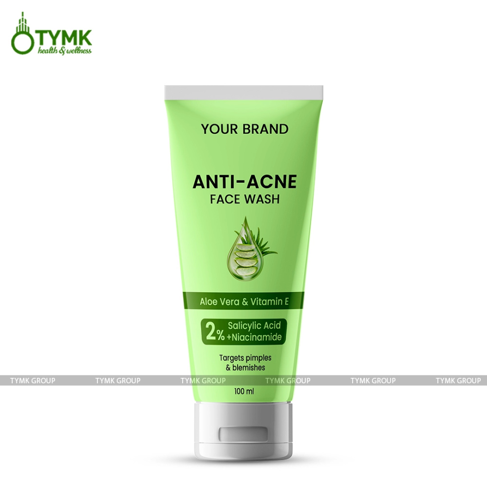 Anti Acne/ Anti Pimples Face Wash (Sulfate Free) - Salicylic Acid, Glycolic Acid, Lactic Acid & Niacinamide