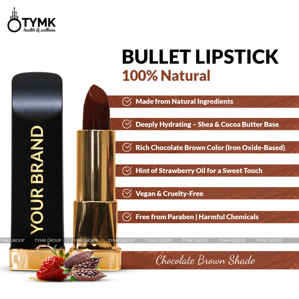 Bullet Lipstick 100% Natural (Chocolate Brown Shade)