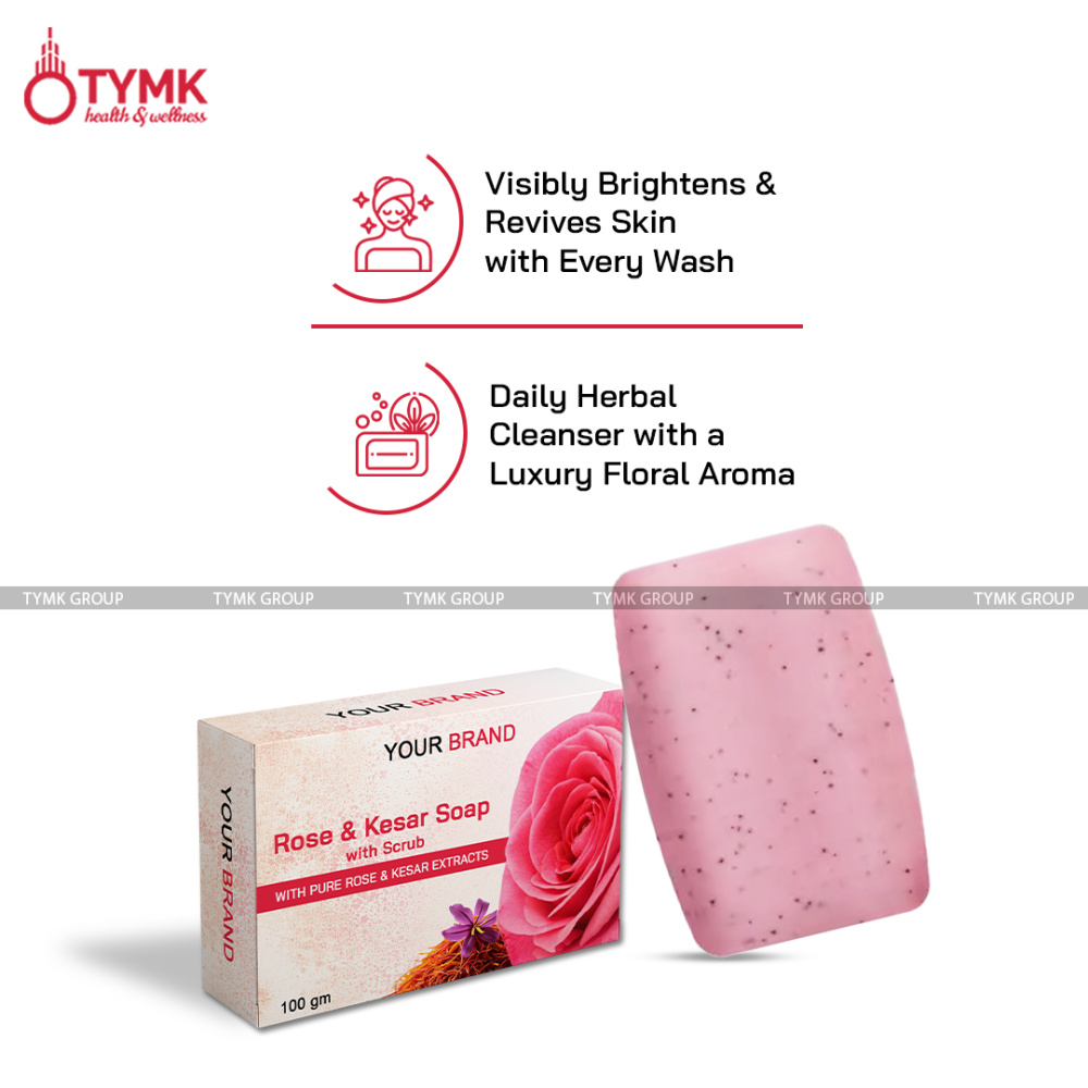 Scrubbing Rose & Kesar Soap
