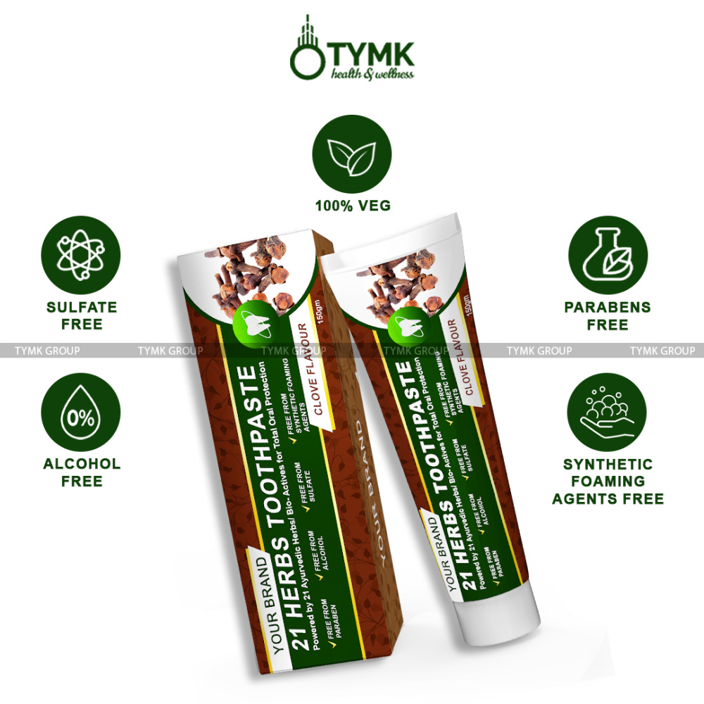 21 Herbs Toothpaste (Sulfate Free) (Clove Flavour)