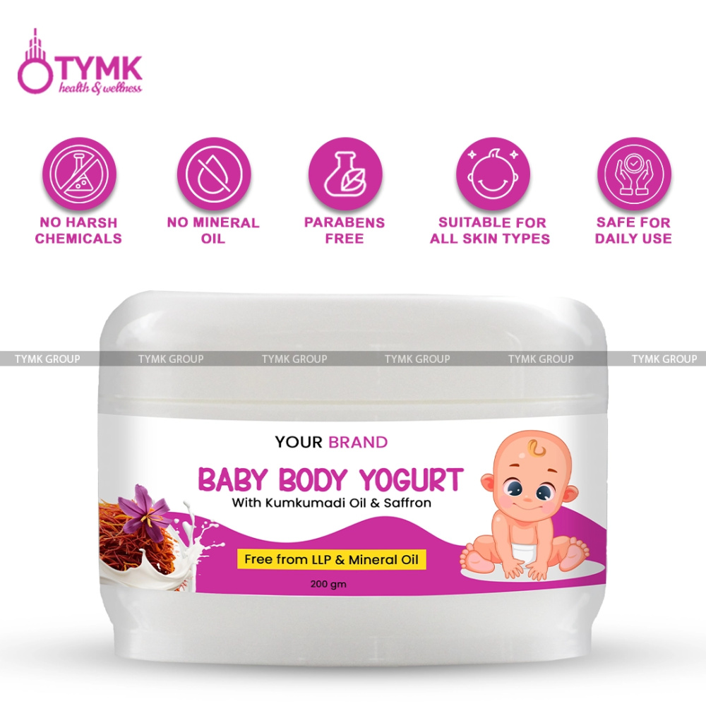 Baby Body Yogurt/ Cream (With Kukumadi Thailam/ Saffron) (Free from LLP & Mineral Oil)