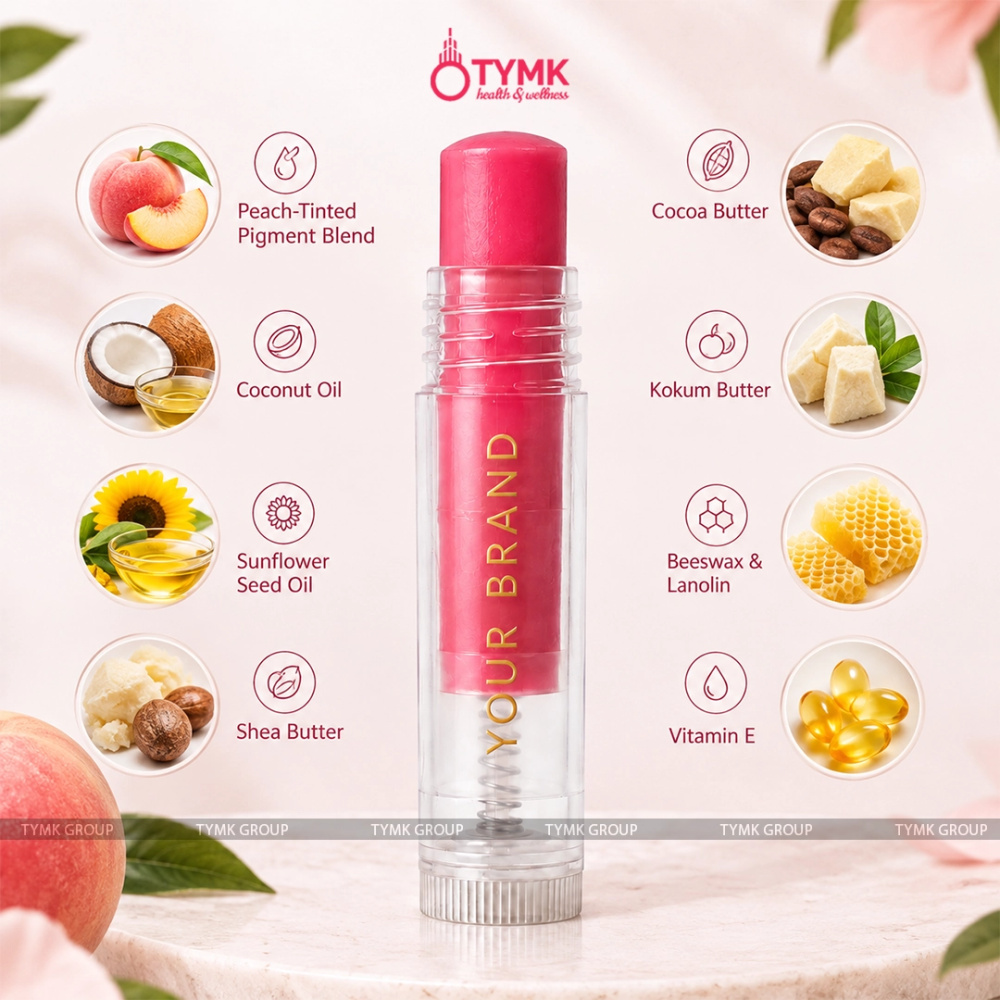 Lip balm (Peach) (Chapstick) - with Coco/ Shea & Kokum Butter