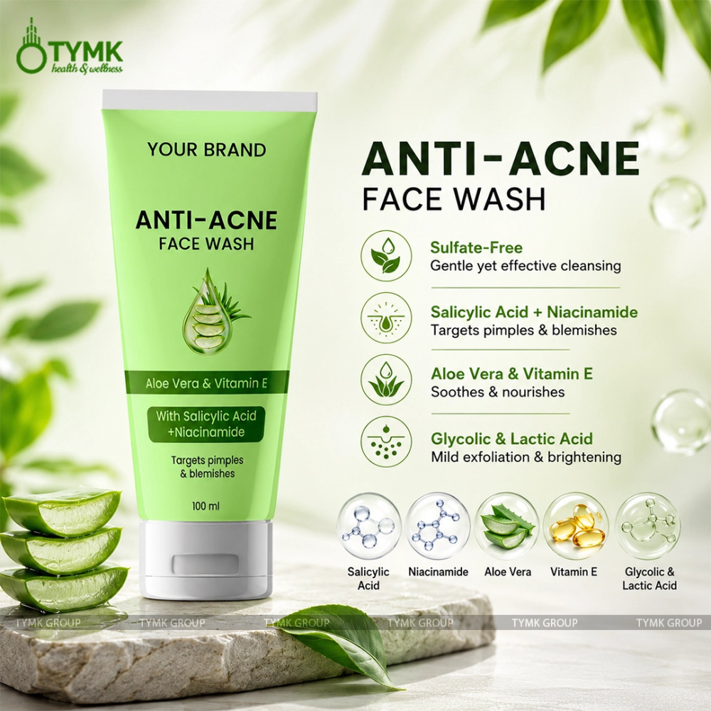 Anti Acne/ Anti Pimples Face Wash (‼️ SULFATE FREE) - Salicylic Acid, Glycolic Acid, Lactic Acid & Niacinamide