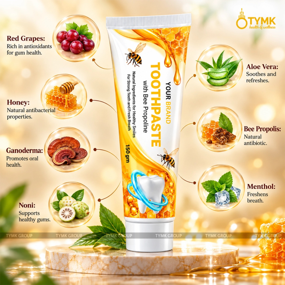 Toothpaste with Bee Propoline (Honey), Ganoderma & Herbs
