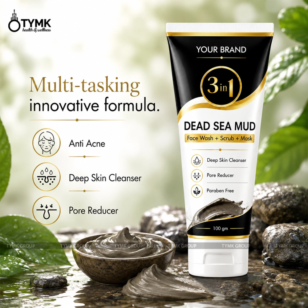 3 In 1 Face Wash + Scrub + Mask (dead Sea Mud)