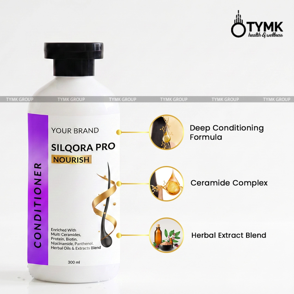Silqora Pro-Nourish Conditioner - Enriched With Multi Ceramides, Protein, Biotin, Niacinamide, Panthenol, Herbal Oils & Extracts Blend