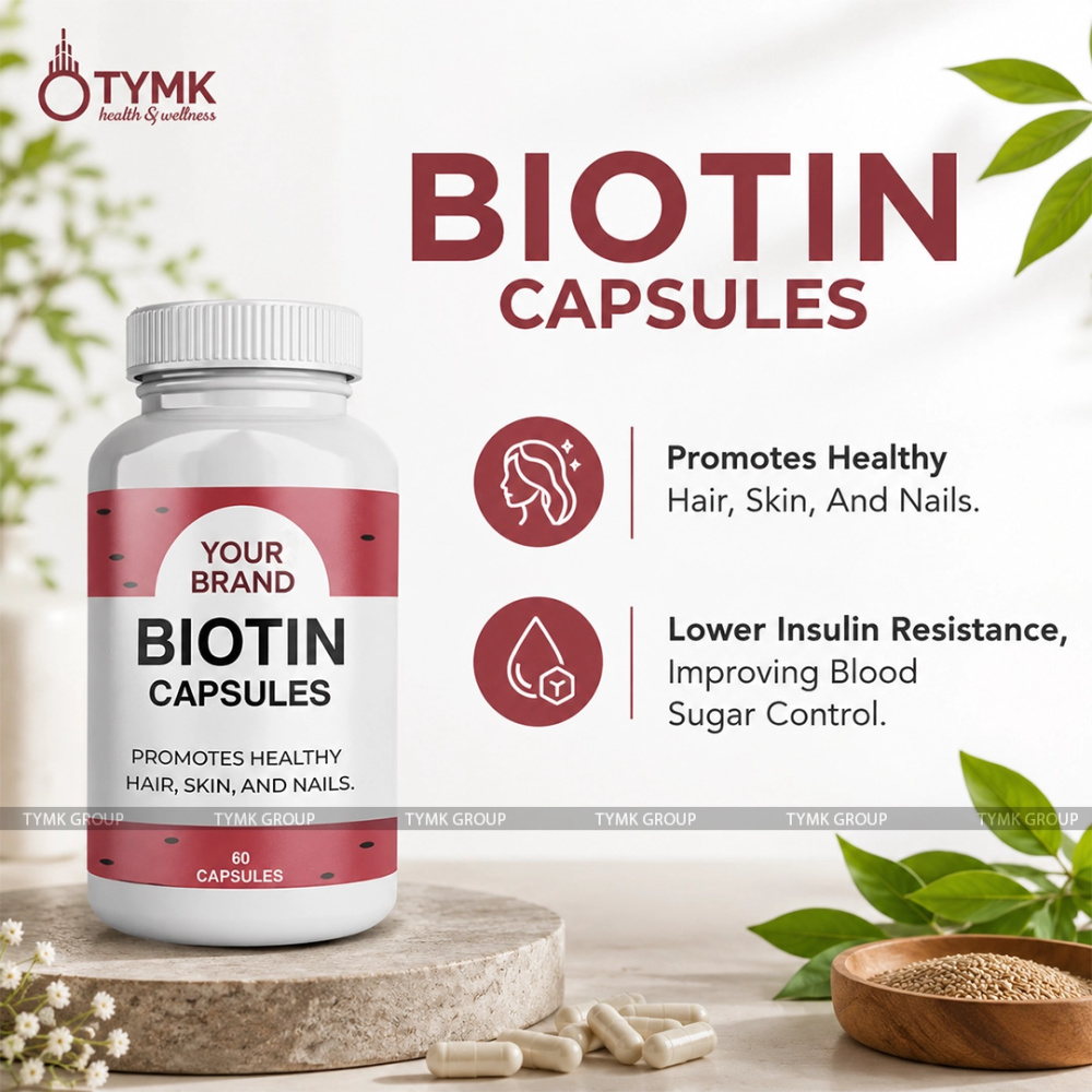 Biotin Capsules (Vitamin B7/ H)- For Healthy Hair, Skin & Nails