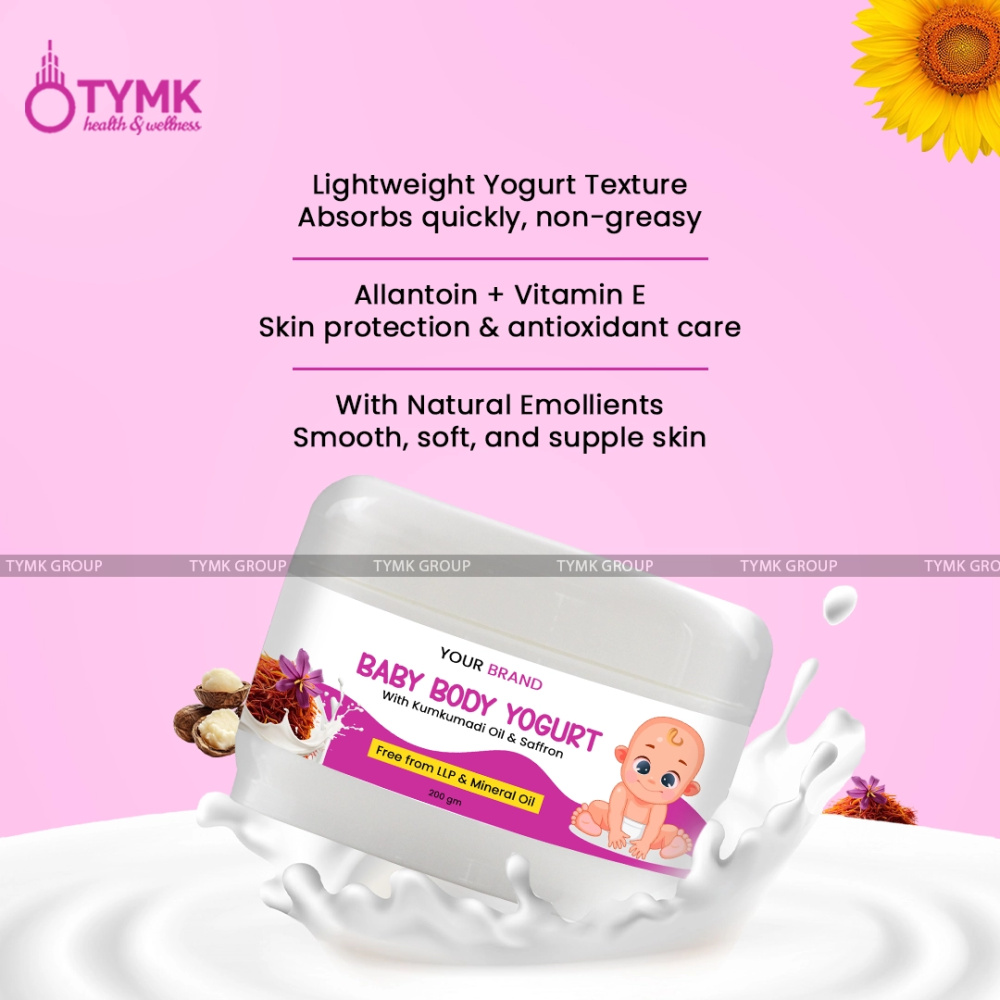 Baby Body Yogurt/ Cream (With Kukumadi Thailam/ Saffron) (Free from LLP & Mineral Oil)