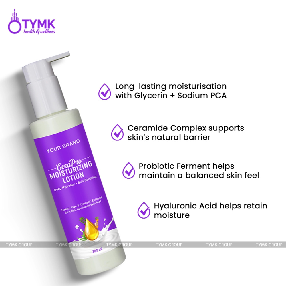 CeraPro Moisturizing Lotion (WITH - Ceramide Complex, Panthenol, Salicylic Acid, Glycolic Acid, Lactic Acid, Turmeric & Neem Extract, Almond Oil, Probiotics)