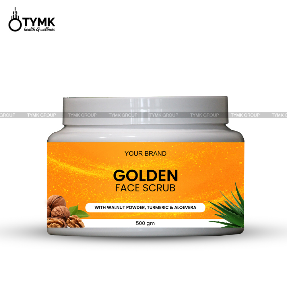 Face Scrub (Golden Facial Glow Kit) With Walnut Powder, Turmeric & Aloevera - 500 GM
