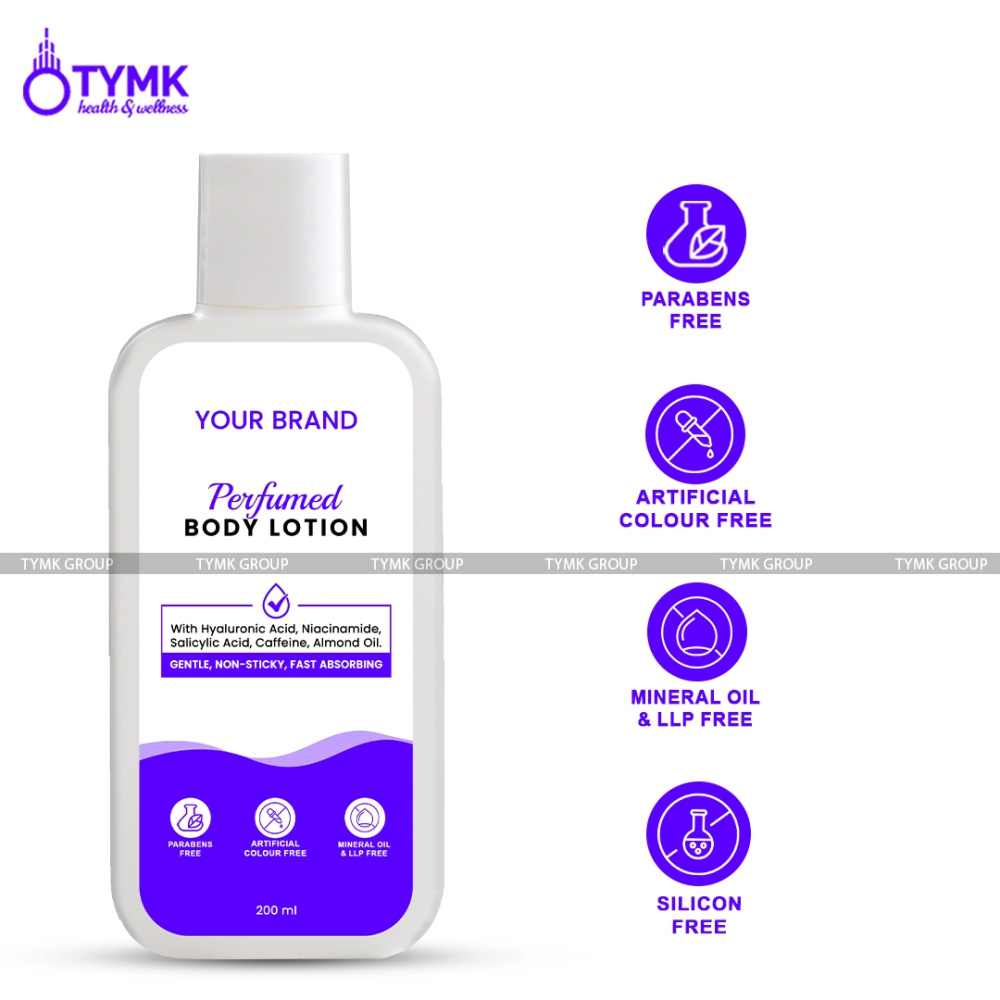Perfumed Body Lotion - (Mineral Oil/LLP Free) (With Hyaluronic Acid, Niacinamide, Salicylic Acid, Caffeine, Almond Oil, etc)
