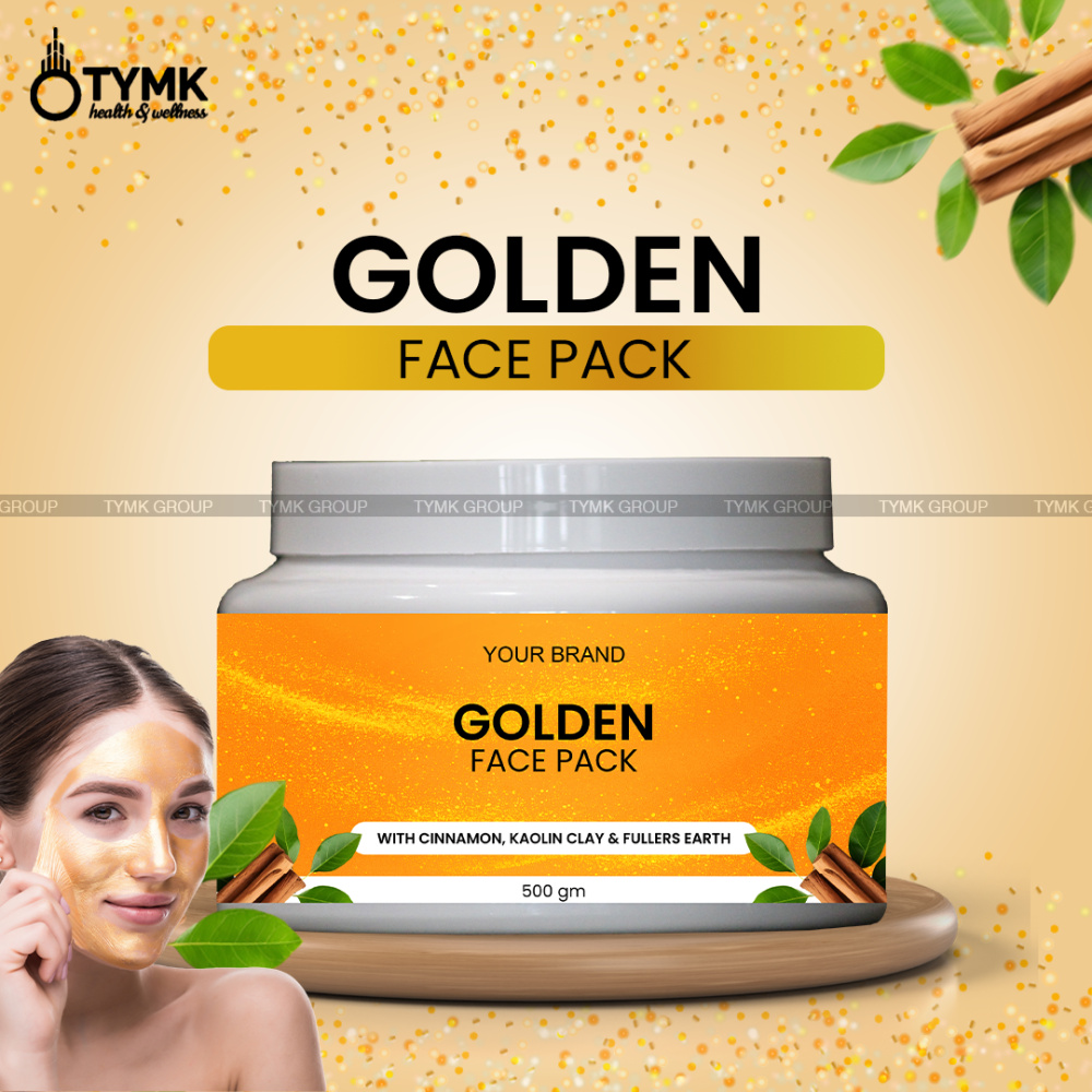 Face Pack (Golden Facial Glow Kit) With (Cinnamon, Kaolin Clay & Fullers Earth) - 500 GM