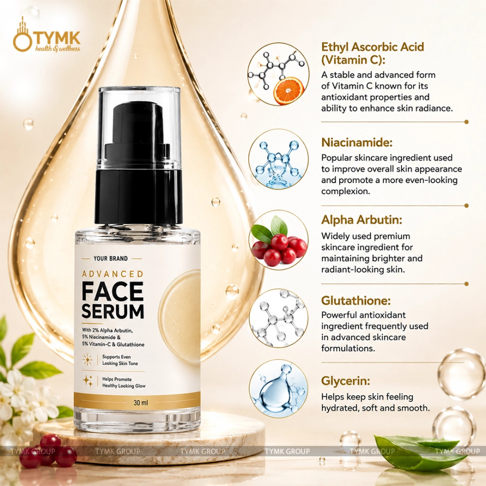 Face Serum (With 1% Glutathione, 2% Alpha Arbutin, 5% Niacinamide & 5% Vitamin-C )