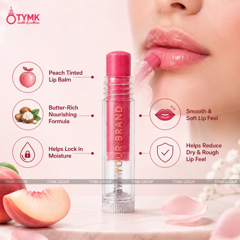 Lip balm (Peach) (Chapstick) - with Coco/ Shea & Kokum Butter