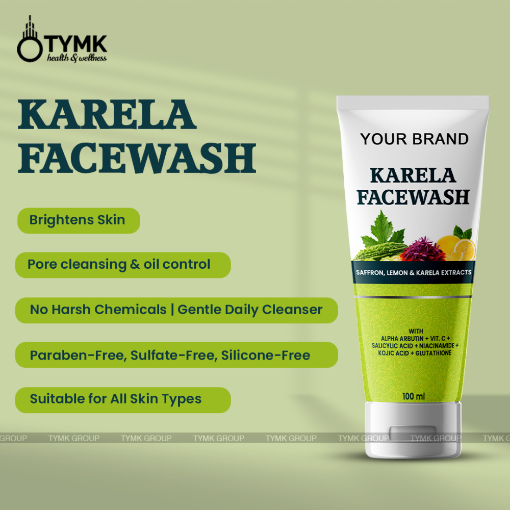 Karela Facewash (Sulfate Free) - With Alpha Arbutin + Vit. C + Salicylic Acid + Niacinamide + Kojic Acid + Glutathione + Saffron + Lemon