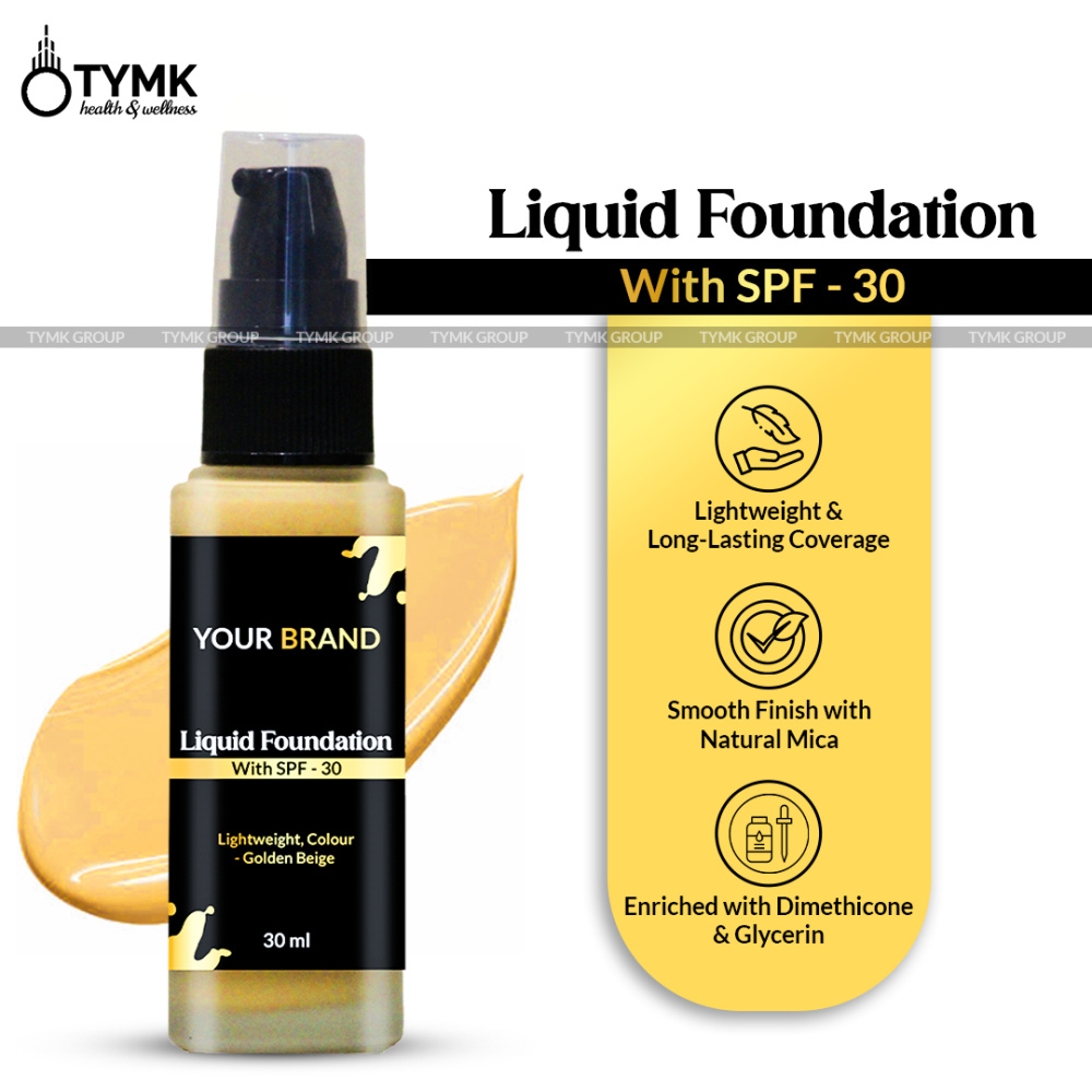 Liquid Foundation (With SPF - 30) - Lightweight ( 🎨 Golden Beige)