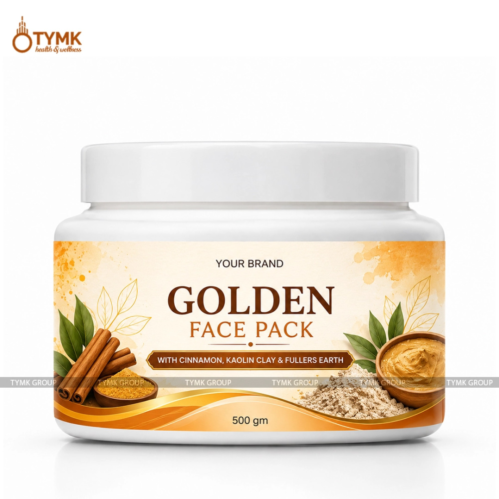 Face Pack (Golden Facial Glow Kit) With (Cinnamon, Kaolin Clay & Fullers Earth) - 500 GM