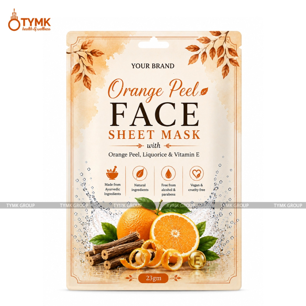 Orange Peel Face Sheet Mask (98% Natural)