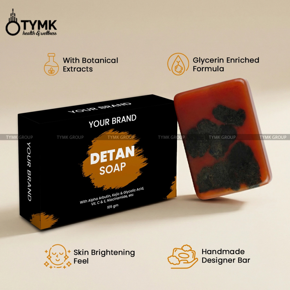 Detan Soap - Designer/ Handmade - With Alpha Arbutin, Kojic & Glycolic Acid, Vit. C & E, Niacinamide, etc (Glycerine Based)