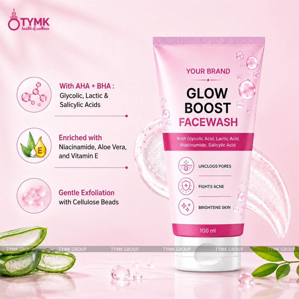 Glow Boost Facewash With Glycolic Acid, Lactic Acid, Niacinamide, Salicylic Acid