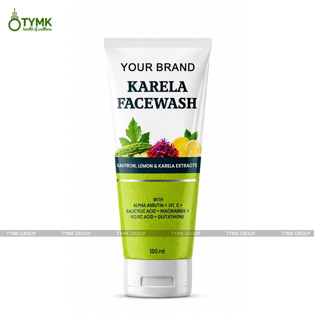 Karela Facewash (Sulfate Free) - With Alpha Arbutin + Vit. C + Salicylic Acid + Niacinamide + Kojic Acid + Glutathione + Saffron + Lemon