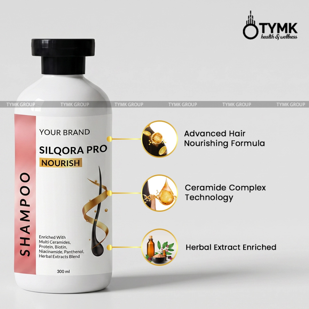 Silqora Pro-Nourish Shampoo (Sulfate Free) - Enriched With Multi Ceramides, Protein, Biotin, Niacinamide, Panthenol, Herbal Extracts Blend