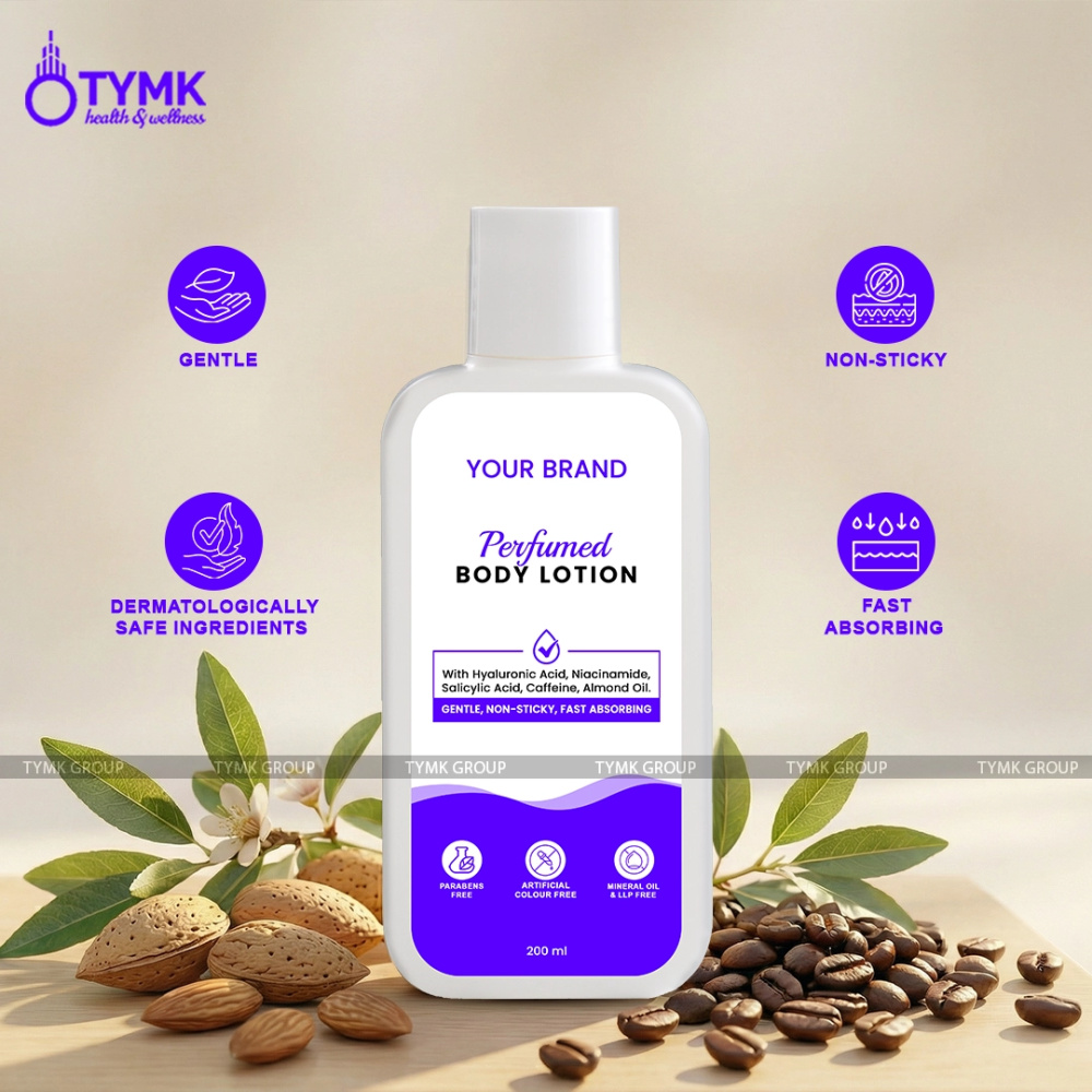 Perfumed Body Lotion - (Mineral Oil/LLP Free) (With Hyaluronic Acid, Niacinamide, Salicylic Acid, Caffeine, Almond Oil, etc)