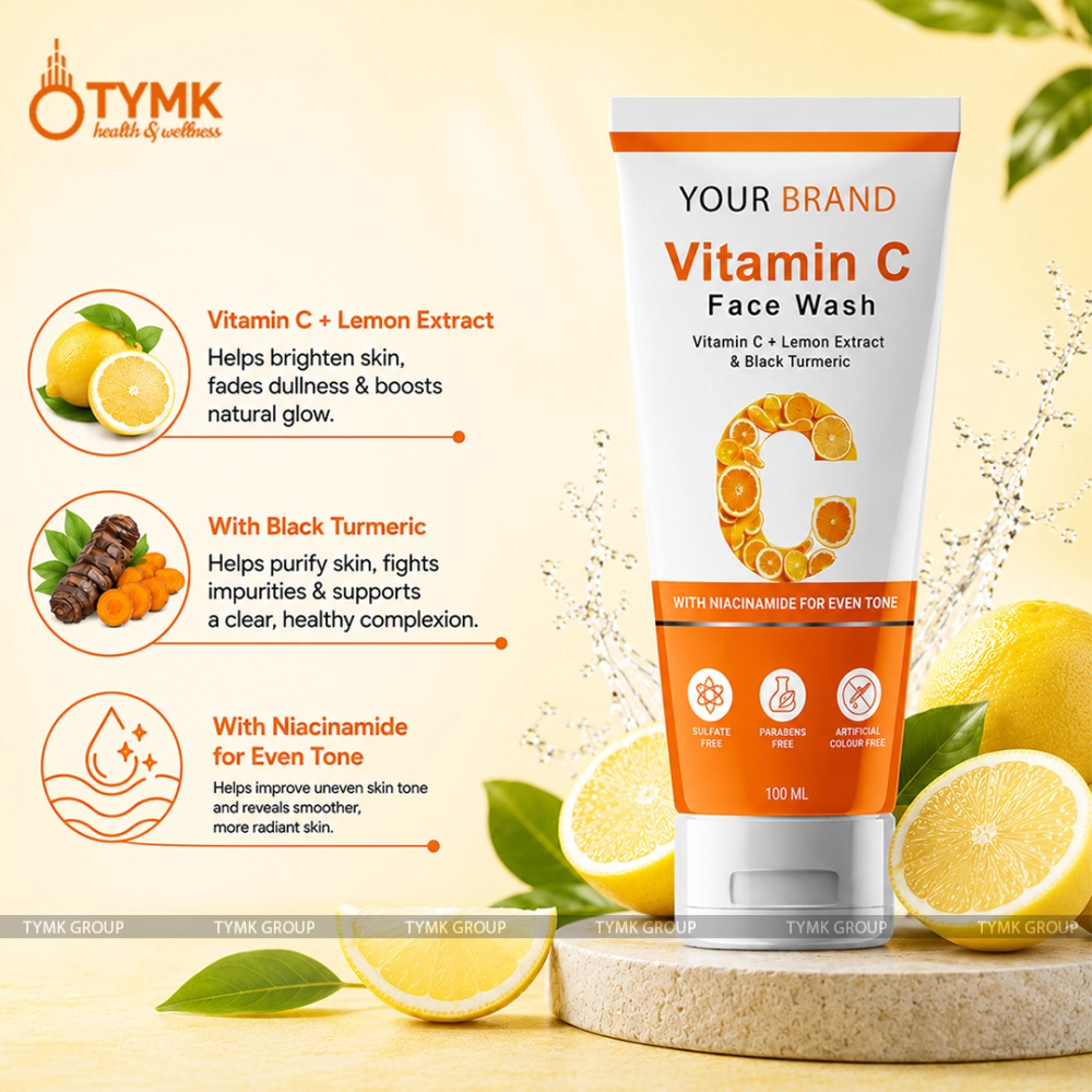 Vitamin C Face Wash (With Black Turmeric) (CREAM BASED)