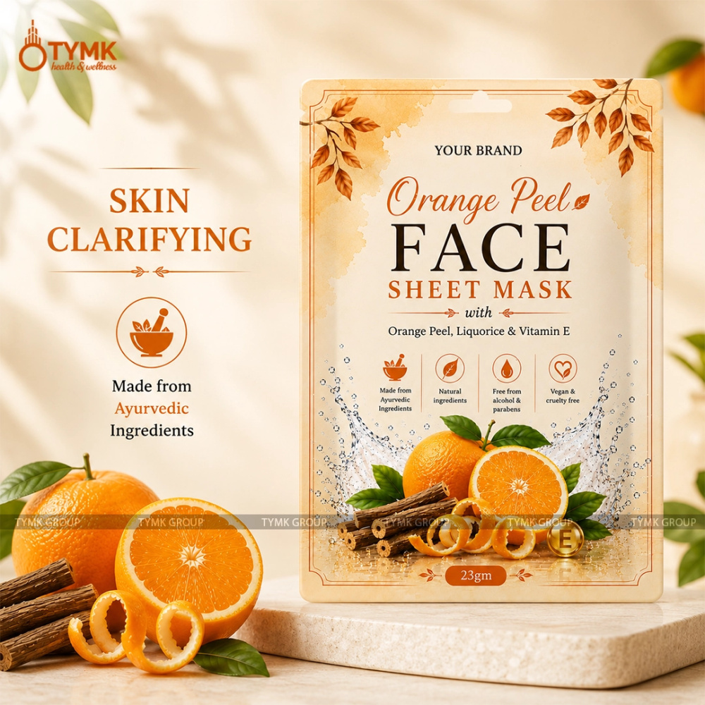 Orange Peel Face Sheet Mask (98% Natural)