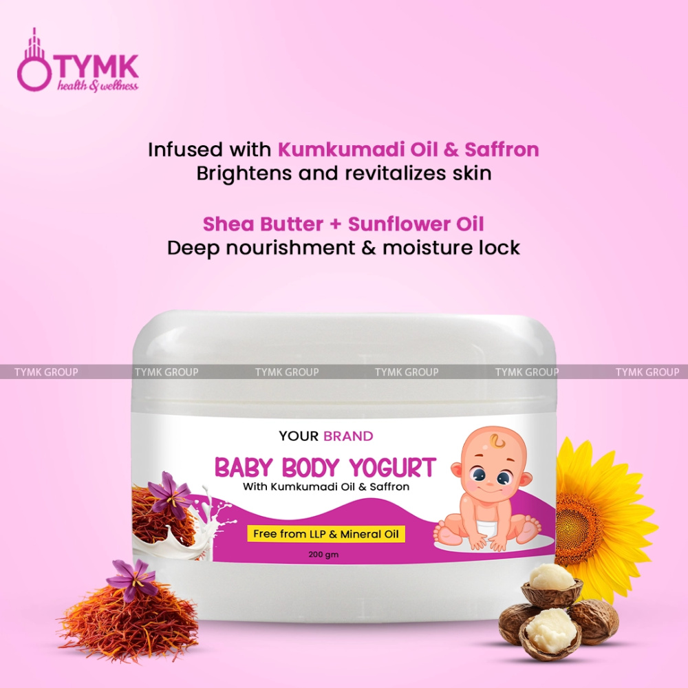 Baby Body Yogurt/ Cream (With Kukumadi Thailam/ Saffron) (Free from LLP & Mineral Oil)