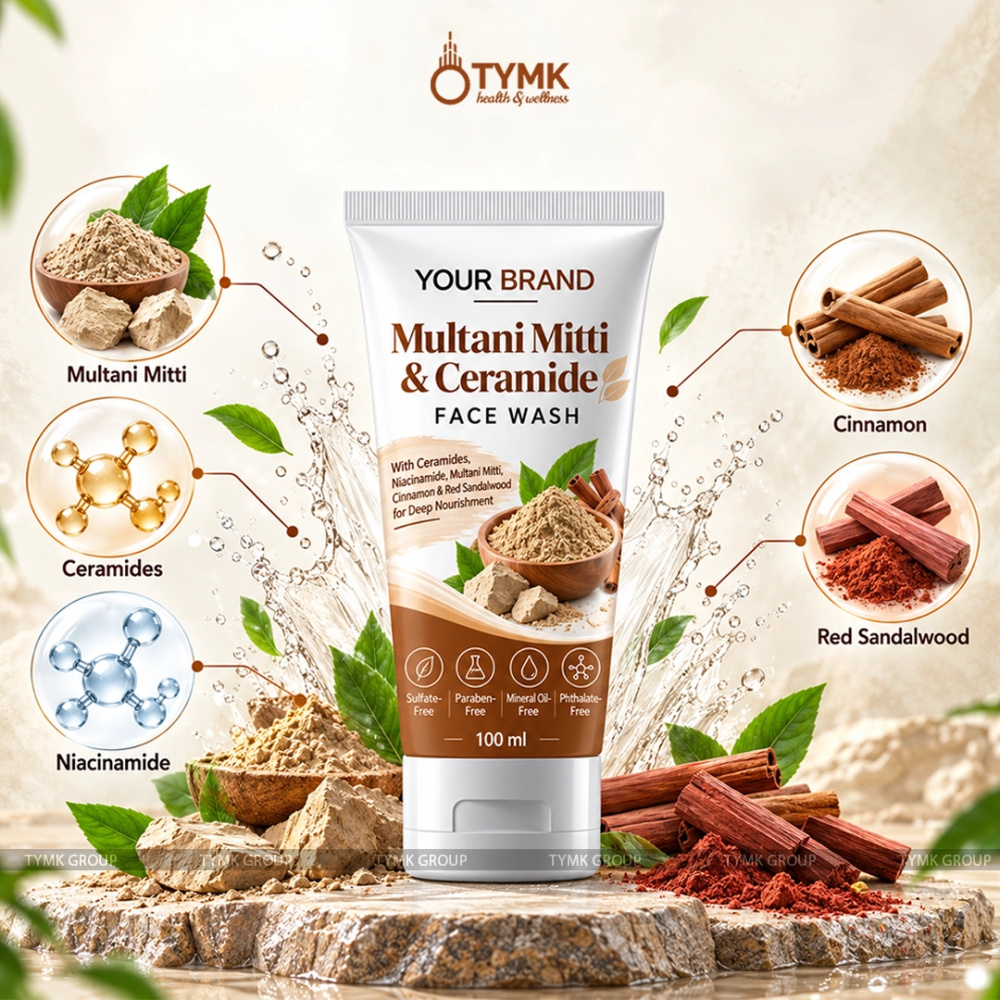 Multani Mitti & Ceramide - Sulfate Free/ Cream Based Face Wash (with Cinnamon)