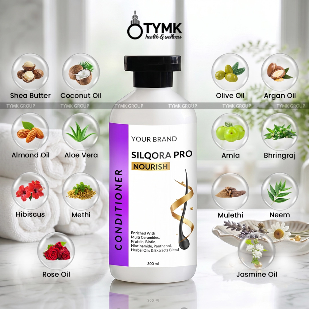 Silqora Pro-Nourish Conditioner - Enriched With Multi Ceramides, Protein, Biotin, Niacinamide, Panthenol, Herbal Oils & Extracts Blend