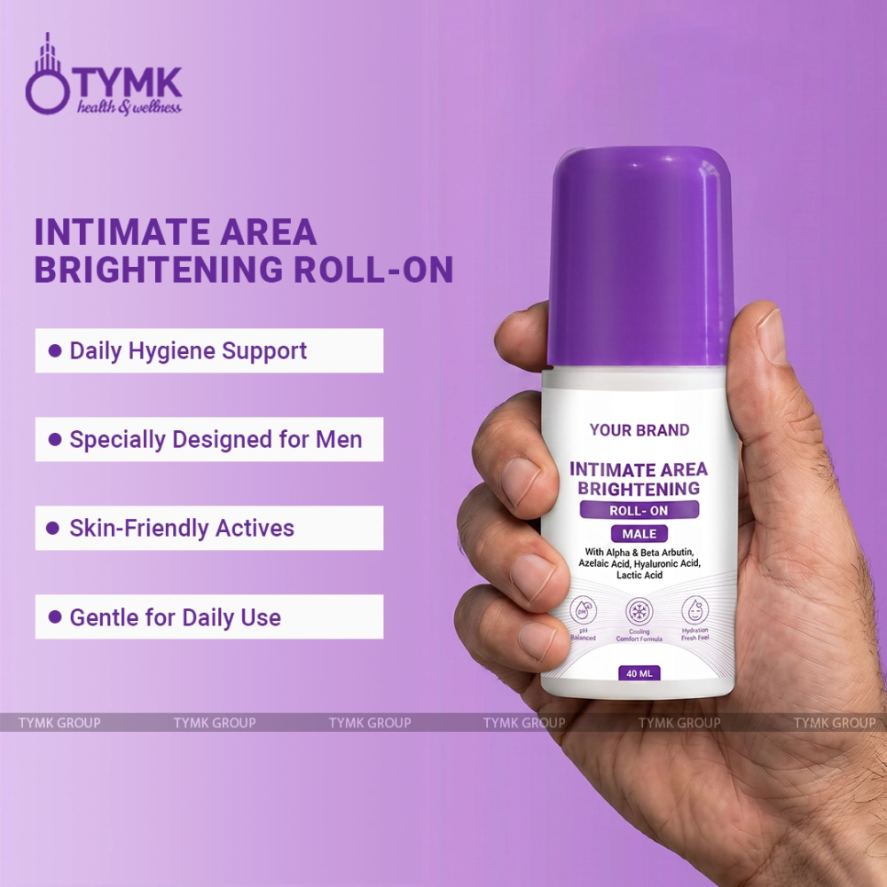 Intimate Area Brightening Roll- ON (For Male) - With Alpha & Beta Arbutin, Azelaic Acid, Hyaluronic Acid, Lactic Acid, etc