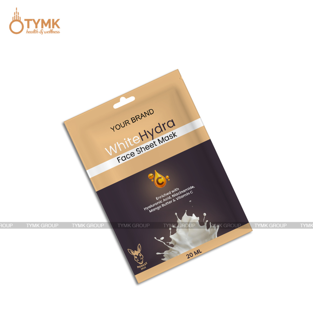 Donkey Milk Face Sheet Mask - With Hyaluronic Acid, Niacinamide & Vitamin C