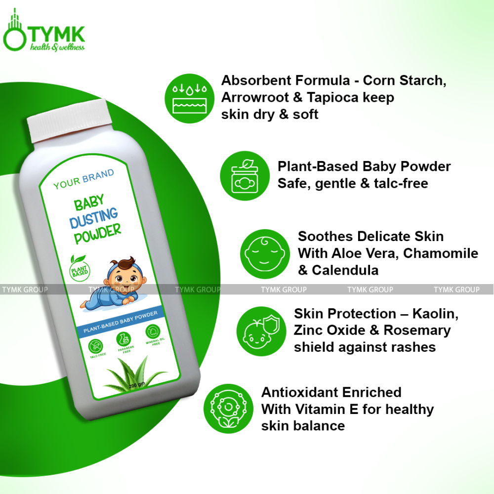 Baby Talcum/ Dusting Powder (Plant Based) (with Corn Starch & Arrow Root)