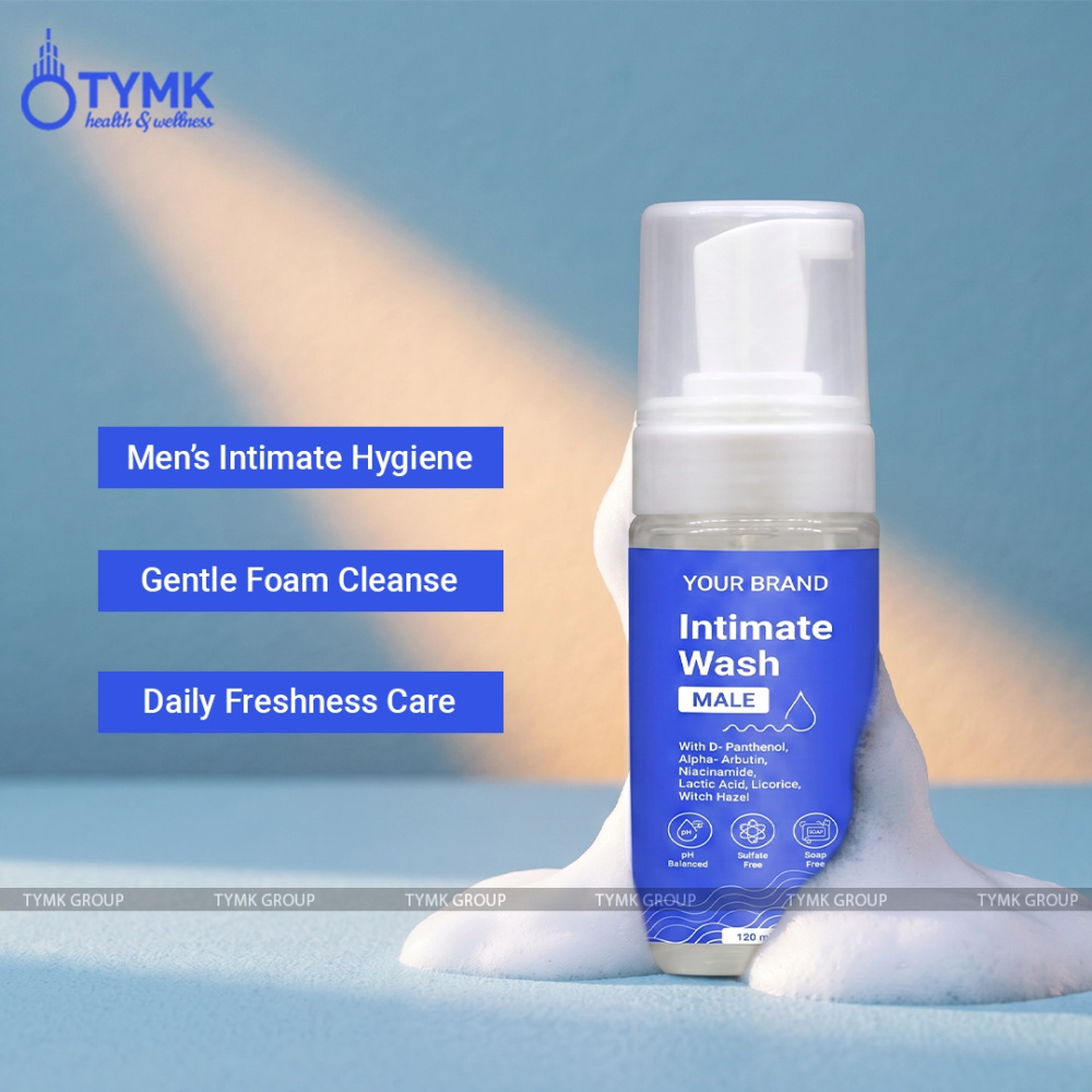 Intimate Wash - Male (Foam Pump Formula/ Sulfate Free) - with D- Panthenol, Alpha- Arbutin, Niacinamide, Lactic Acid, Licorice, Witch Hazel, etc.