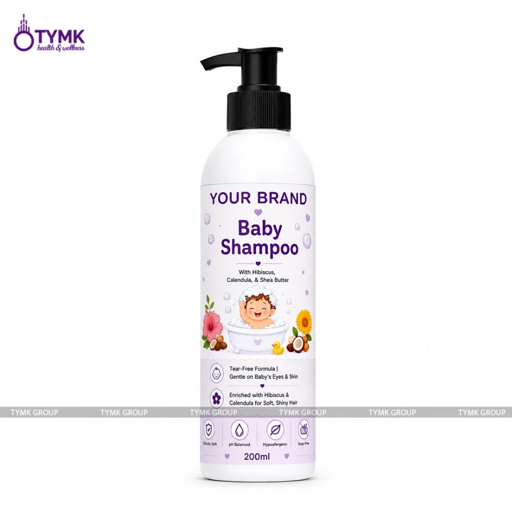 Baby Shampoo (With Hibiscus, Calendula) (Tear Free, Sulfate Free/ IFRA Certified Fragrance)