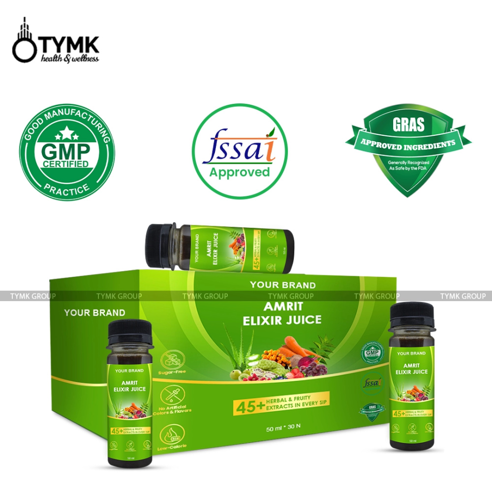 Amrit Elixir Juice Shots (With 45 Botanical Extracts/ Herbal Superfoods / Berries/ Fruits)