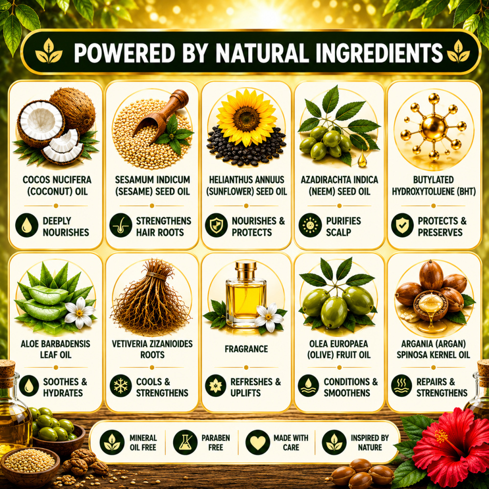 18 Herbs Hair Oil - With Roots (Mineral Oil & LLP Free)