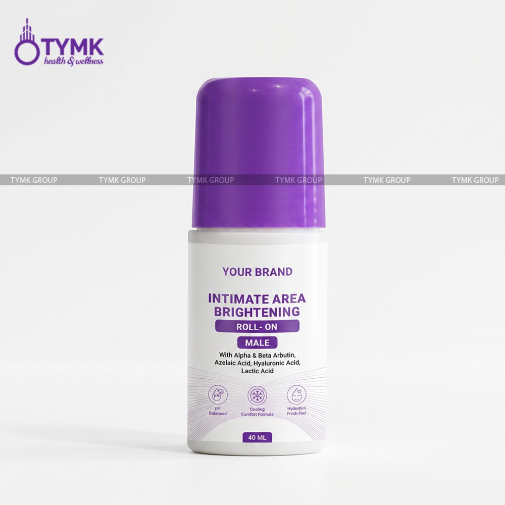 Intimate Area Brightening Roll- ON (For Male) - With Alpha & Beta Arbutin, Azelaic Acid, Hyaluronic Acid, Lactic Acid, etc