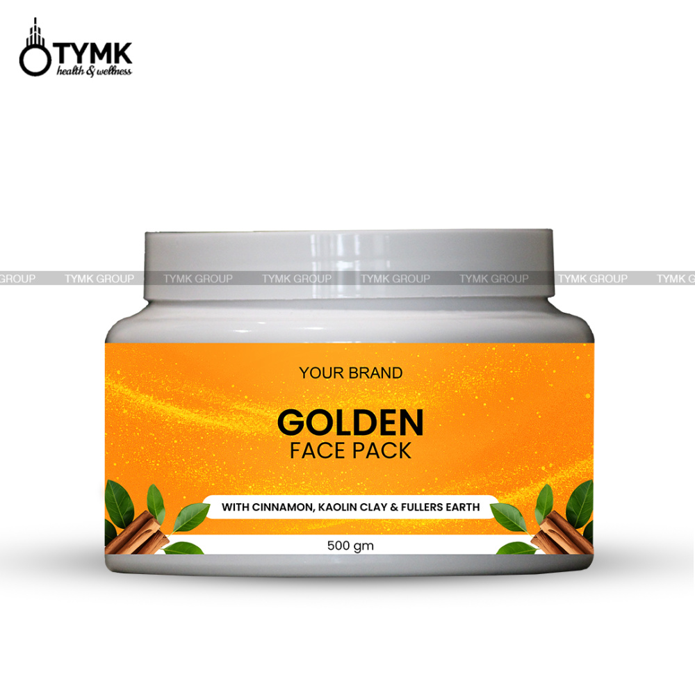 Face Pack (Golden Facial Glow Kit) With (Cinnamon, Kaolin Clay & Fullers Earth) - 500 GM