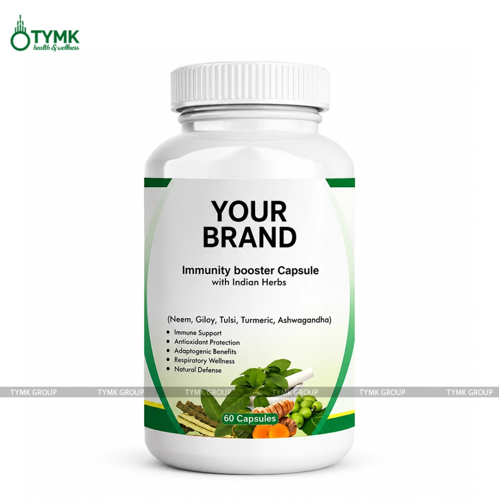 Immunity Capsules with Indian Herbs ( Neem, Giloy, Tulsi, Turmeric, Ashwagandha)
