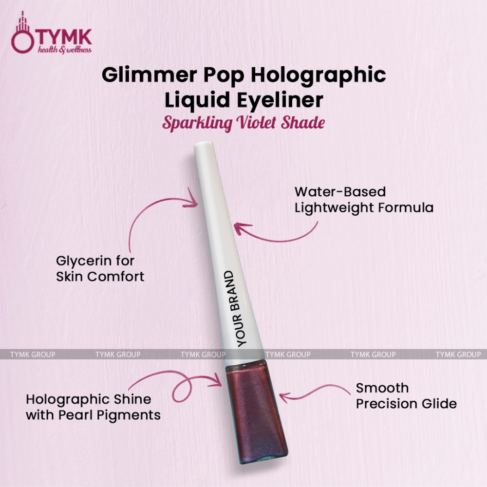 Glimmer Pop Holographic Liquid Eyeliner (Sparkling Violet Shade)
