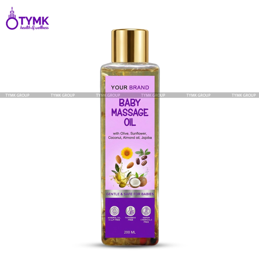 Baby Massage Oil (With Real Almond & Kesar, Olive, Sunflower, Coconut, Almond oil, Jojoba) (LLP & Mineral Oil Free)