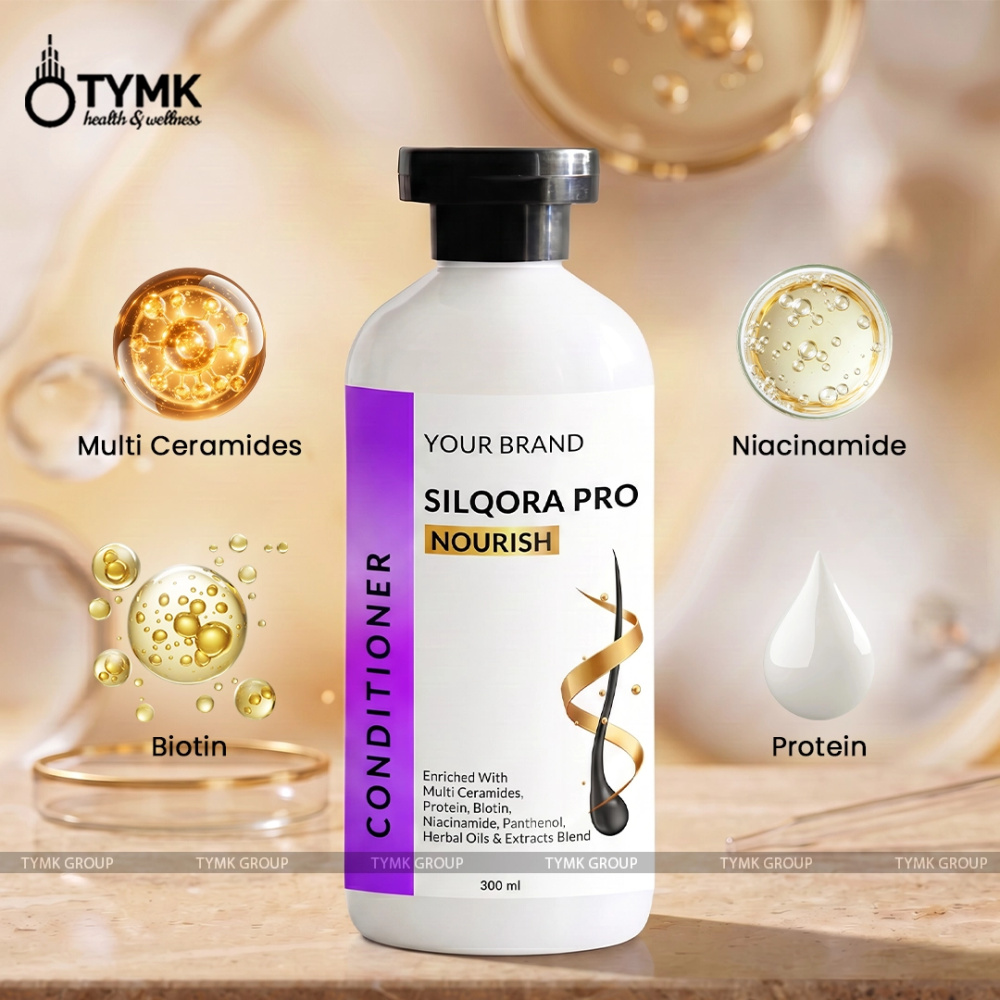 Silqora Pro-Nourish Conditioner - Enriched With Multi Ceramides, Protein, Biotin, Niacinamide, Panthenol, Herbal Oils & Extracts Blend